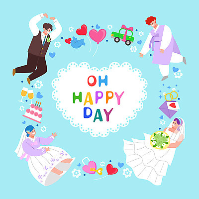 전신 드레스 여자 남자 꽃 리본 신부 하늘색 신랑 와인잔 일러스트 자동차 조류 결혼식 열쇠 정장 여러명 케이크 하트 반지 한복 청첩장 풍선 웨딩카 국내일러스트 AI파일 모양 식물 동물 한국전통 옷 육상교통 다수 결혼 술잔 장신구 디저트 카드_감사 사람 파란색 전통의상 파일형식 벡터