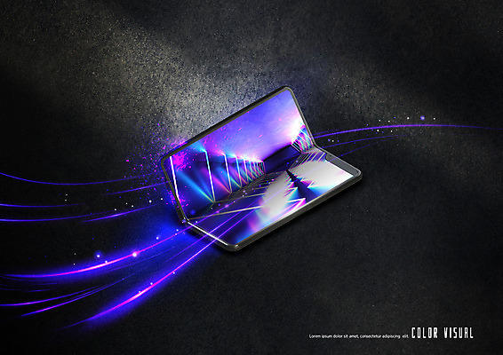 PSD 편집이미지 사람없음 빛 스마트폰 스마트기기 3D 디지털 보라색 검은색 편집3D 컬러 전자제품 핸드폰 디지털합성 파일형식