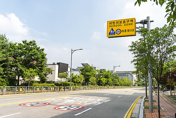 포토 JPG 주간 도로 사람없음 야외 도로표지판 속도제한 스쿨존 안전속도 어린이보호 어린이보호구역 법률개정 국내포토 자연요소 길 교통시설 금지 표지판 보호구역 파일형식 개정