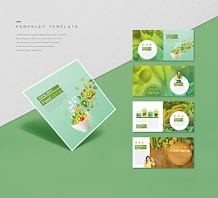 템플릿 여자 ZIP 리플렛 채소 오렌지 과일 키위 팜플렛 20대 성인 두명 초록색 한국인 브로콜리 샐러리 성인여자만 인디자인 INDD 이미지템플릿 컬러 사람 동양인 청년 여자만 성인만 파일형식
