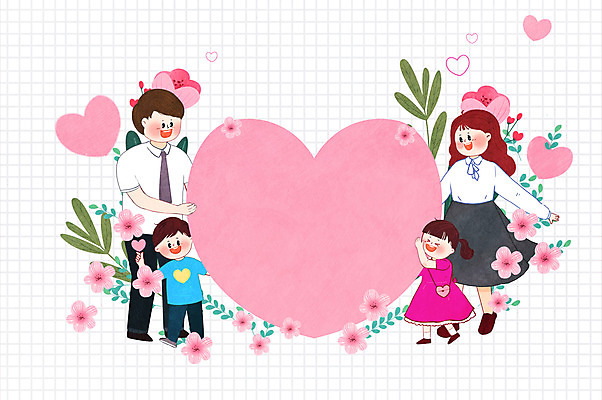 전신 PSD 여자 남자 딸 아들 어린이 분홍색 일러스트 가족 엄마 사랑 여러명 성인 육아 하트 아빠 국내일러스트 모양 감정 컬러 다수 관계 사람 파일형식