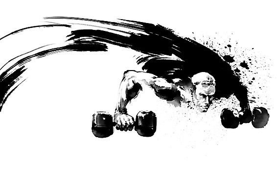 PSD 남자 일러스트 캘리그라피 붓터치 흑백 건강 한명 사람 운동 파이팅 아령 팔굽혀펴기 연습 어깨 팔운동 번짐 팔 액션 남자한명만 어깨운동 국내일러스트 1 모션 촬영기법 신체부위 남자만 파일형식 효과