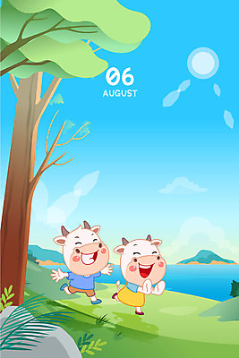 구름 바다 두마리 일러스트 휴가 새해 산 프레임 사람없음 파란색 소풍 귀여움 달력 소띠 소 6월 소캐릭터 프레임일러스트 2021년 신축년 흰소 국내일러스트 AI파일 자연요소 컬러 동물캐릭터 컨셉 2 포유류 야외활동 십이지신 날짜 연도 파일형식 벡터