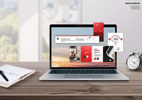 PSD 편집이미지 손 시계 비즈니스 창문 신체부위 빨간색 노트북 다이어리 자명종 책상 비대면서비스 언택트 온택트 이미지편집 컬러 가구 사람 전자제품 사무용품 알람 서비스 파일형식