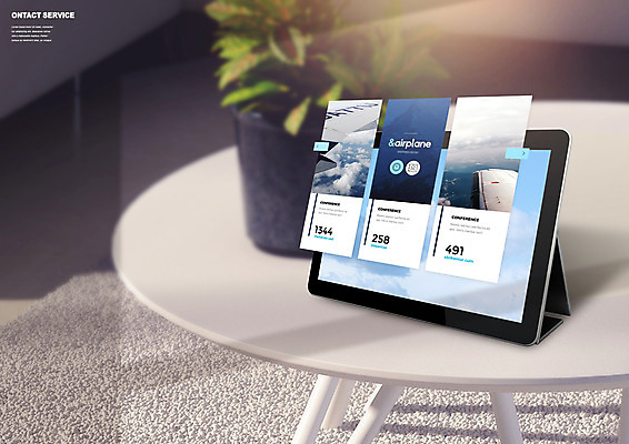 PSD 식물 편집이미지 화분 탁자 비행기 사람없음 파란색 태블릿 정보 매트 비대면서비스 언택트 온택트 이미지편집 컬러 가구 항공교통 대중교통 전자제품 스마트기기 서비스 파일형식