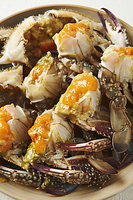 포토 JPG 스튜디오촬영 그릇 접시 음식 실내 근접촬영 사람없음 게 흰배경 기호식품 게장 간장게장 국내포토 식기 한식 뷰포인트 백그라운드 갑각류 내부 흰색 게요리 파일형식