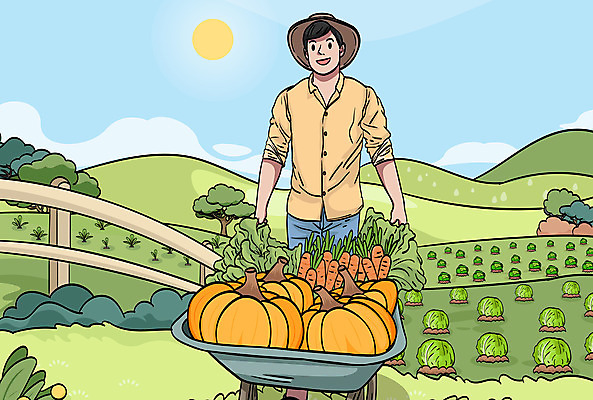 구름 남자 일러스트 하늘 호박 한명 성인 초록색 울타리 태양 당근 수확 농부 양배추 농업인의날 성인남자한명만 국내일러스트 AI파일 자연요소 직업 1 기념일 컬러 농업 채소 뿌리채소 사람 담장 남자한명만 성인남자만 파일형식 벡터