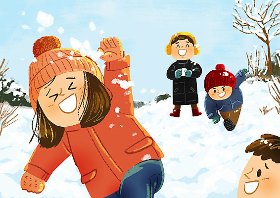 전신 PSD 여자 남자 초등학생 어린이 겨울 일러스트 놀이 여러명 눈 눈싸움 겨울방학 어린이만 국내일러스트 자연요소 학생 계절 다수 날씨 방학 눈_날씨 사람 싸움 파일형식