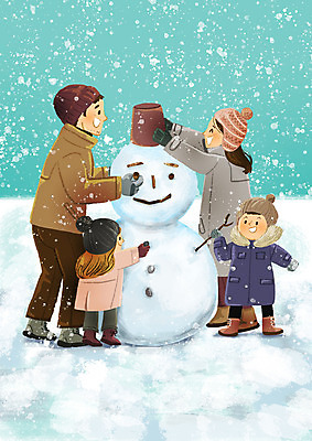 전신 PSD 여자 남자 딸 아들 어린이 겨울 일러스트 가족 눈사람 엄마 여러명 성인 눈 아빠 겨울방학 국내일러스트 자연요소 계절 다수 관계 날씨 방학 사람 파일형식