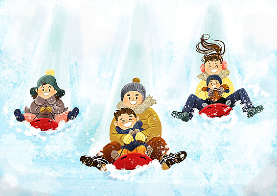전신 PSD 여자 남자 딸 아들 어린이 겨울 일러스트 가족 엄마 여러명 성인 눈 썰매 겨울방학 국내일러스트 자연요소 계절 다수 관계 날씨 방학 사람 파일형식