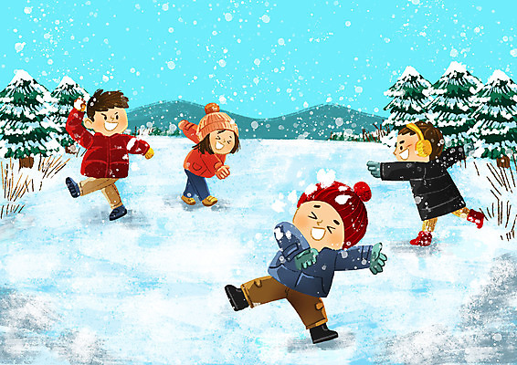 전신 PSD 나무 여자 남자 초등학생 어린이 겨울 일러스트 놀이 여러명 눈 눈싸움 겨울방학 어린이만 국내일러스트 자연요소 식물 학생 계절 다수 날씨 방학 눈_날씨 사람 싸움 파일형식