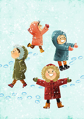 전신 PSD 여자 남자 어린이 겨울 일러스트 여러명 눈 발자국 겨울방학 첫눈 어린이만 국내일러스트 자연요소 계절 다수 자국 날씨 방학 눈_날씨 사람 파일형식