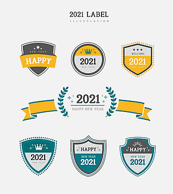 리본 일러스트 새해 프레임 사람없음 세트 라벨 고급 다각형 신상품 2021년 신축년 국내일러스트 AI파일 도형 컨셉 상품 연도 파일형식 벡터