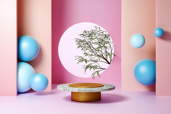 도형 PSD 나무 편집 편집이미지 분홍색 백그라운드 잎 나뭇잎 사람없음 장식 3D소스 3D 공간 원형 황금 입체 디지털합성 오브젝트 합성 단상 입체도형 편집소스 미니멀 편집3D 식물 컬러 파일형식