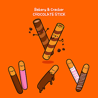 일러스트 디저트 사람없음 과자 귀여움 주황색 빵집 음식캐릭터 빼빼로 막대과자 디저트캐릭터 일러캐릭터 AI파일 캐릭터 음식 컬러 컨셉 상점 파일형식 벡터