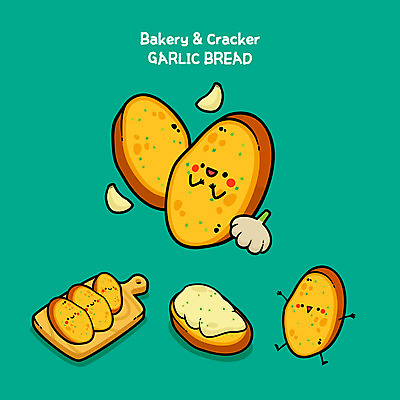 빵 일러스트 디저트 마늘 사람없음 초록색 과자 귀여움 빵집 음식캐릭터 나무도마 마늘빵 디저트캐릭터 일러캐릭터 AI파일 캐릭터 음식 컬러 컨셉 채소 도마 목재 상점 파일형식 벡터