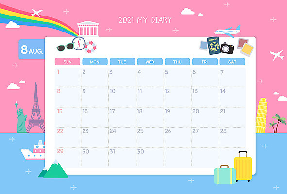 해외여행 여행 무지개 일러스트 비행기 프레임 사람없음 여름 관광지 다이어리 달력 날짜 에펠탑 스케줄러 스케쥴러 8월 월 다이어리속지 파스텔톤 프레임일러스트 국내일러스트 AI파일 자연요소 해외 계절 컬러 항공교통 대중교통 사무용품 파리 랜드마크 파일형식 벡터