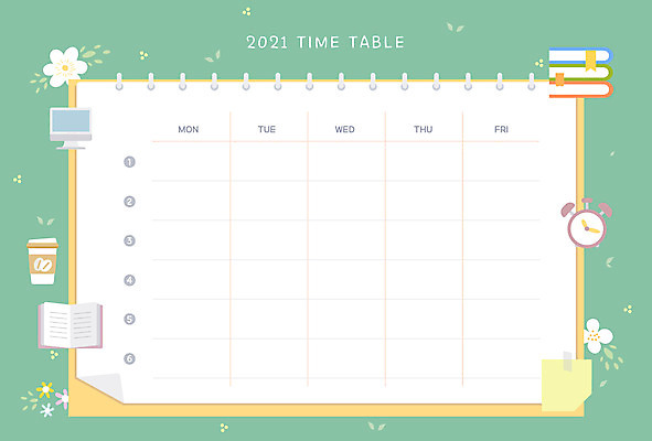 커피 시계 일러스트 학교 프레임 사람없음 책 다이어리 달력 시간표 계획표 요일 스케줄러 스케쥴러 다이어리속지 타임테이블 파스텔톤 프레임일러스트 국내일러스트 AI파일 교육 음료 컬러 사무용품 날짜 계획 파일형식 벡터