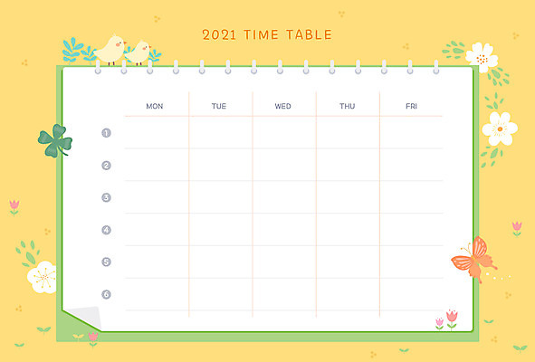 꽃 일러스트 프레임 병아리 사람없음 다이어리 봄 달력 시간표 계획표 요일 스케줄러 스케쥴러 다이어리속지 타임테이블 파스텔톤 프레임일러스트 국내일러스트 AI파일 식물 계절 컬러 조류 사무용품 날짜 계획 파일형식 벡터