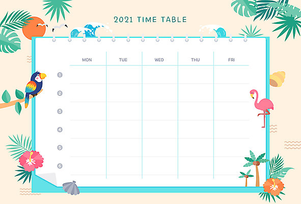 일러스트 프레임 사람없음 여름 다이어리 달력 시간표 계획표 플라밍고 요일 스케줄러 스케쥴러 다이어리속지 타임테이블 파스텔톤 프레임일러스트 국내일러스트 AI파일 계절 컬러 조류 사무용품 날짜 계획 파일형식 벡터