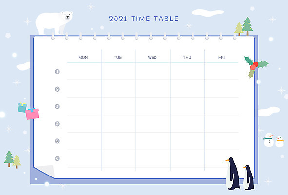 겨울 일러스트 프레임 사람없음 다이어리 달력 눈 시간표 계획표 북극곰 요일 스케줄러 스케쥴러 다이어리속지 타임테이블 파스텔톤 프레임일러스트 국내일러스트 AI파일 자연요소 계절 컬러 곰 날씨 사무용품 날짜 계획 파일형식 벡터
