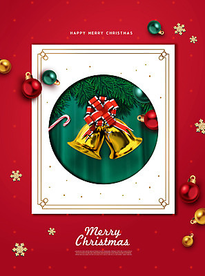 PSD 편집이미지 리본 크리스마스장식 크리스마스 겨울 크리스마스용품 프레임 사람없음 장식 빨간색 종 오너먼트 이미지편집 카드프레임 계절 기념일 컬러 용품 파일형식