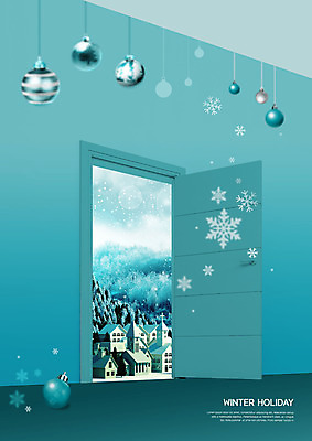 PSD 나무 편집이미지 크리스마스 겨울 크리스마스용품 풍경 사람없음 문 눈 민트색 이미지편집 자연요소 식물 계절 기념일 컬러 날씨 용품 파일형식