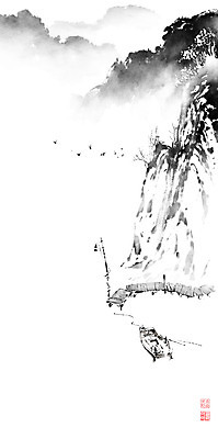 PSD 나무 설경 겨울 일러스트 캘리그라피 조류 붓터치 산 흑백 풍경 사람없음 강 강가 동양화 언덕 번짐 나루터 산수화 조각배 국내일러스트 식물 동물 계절 배_교통 촬영기법 미술 항구 파일형식 효과