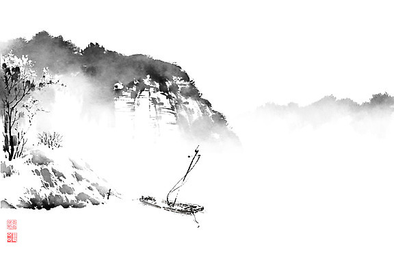 PSD 나무 설경 겨울 일러스트 캘리그라피 붓터치 산 눈꽃 흑백 풍경 사람없음 물 강 강가 돛단배 동양화 언덕 번짐 나루터 산수화 돗단배 국내일러스트 자연요소 식물 계절 배_교통 눈_날씨 촬영기법 미술 항구 파일형식 효과