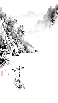 PSD 나무 호수 설경 겨울 일러스트 캘리그라피 붓터치 산 흑백 풍경 사람없음 물 강 눈 강가 돛단배 동양화 언덕 번짐 나루터 산수화 돗단배 조각배 국내일러스트 자연요소 식물 계절 배_교통 날씨 촬영기법 미술 항구 파일형식 효과