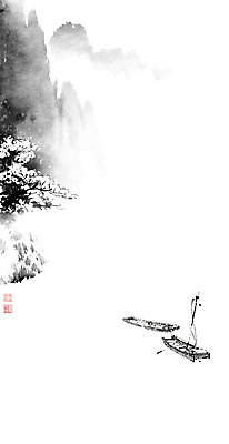 PSD 나무 호수 설경 겨울 일러스트 캘리그라피 붓터치 산 흑백 풍경 사람없음 물 강 두개 눈 숲 강가 동양화 언덕 번짐 산수화 두척 조각배 국내일러스트 자연요소 식물 계절 2 배_교통 날씨 촬영기법 미술 파일형식 효과