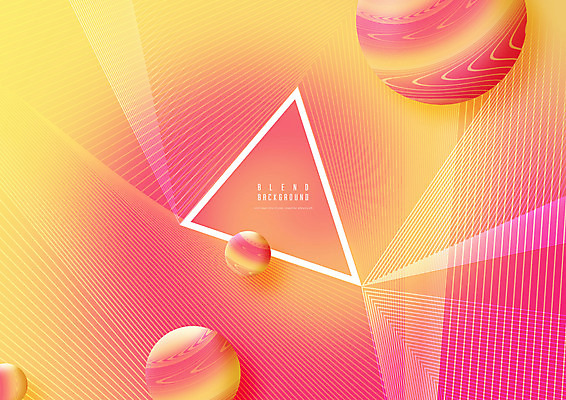 PSD 편집이미지 선 분홍색 백그라운드 그래픽백그라운드 사람없음 그래픽 노란색 구 원형 삼각형 웨이브 이미지편집 도형 컬러 파일형식