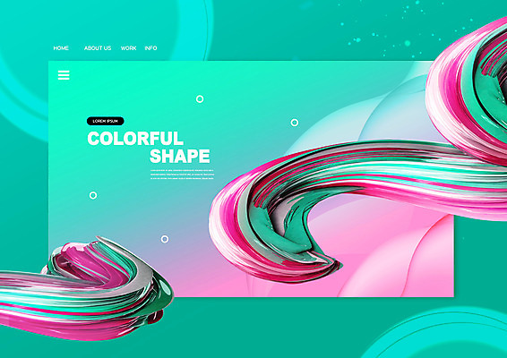 도형 PSD 편집이미지 분홍색 컬러 백그라운드 그래픽백그라운드 사람없음 그래픽 컬러풀 입체 디지털합성 웨이브 기하학 민트색 폴리곤 이미지편집 무늬 파일형식