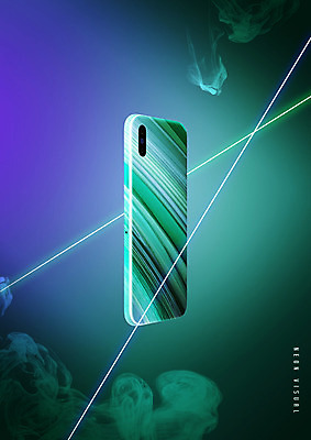 PSD 편집이미지 백그라운드 그래픽백그라운드 사람없음 그래픽 초록색 빛 스마트폰 연기 이미지편집 컬러 핸드폰 스마트기기 파일형식