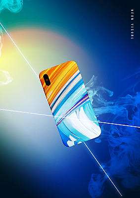 PSD 편집이미지 백그라운드 그래픽백그라운드 사람없음 그래픽 파란색 빛 스마트폰 연기 이미지편집 컬러 핸드폰 스마트기기 파일형식