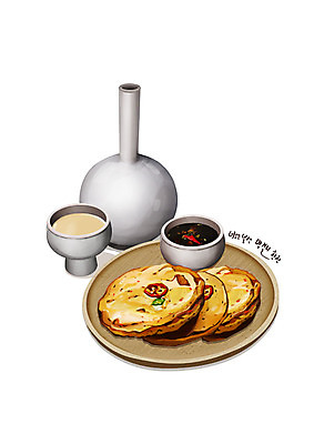 PSD 한식 음식 술잔 일러스트 사람없음 간장 막걸리 나무접시 녹두전 디테일 항아리술병 국내일러스트 접시 술병 잔 주류 양념 전 파일형식