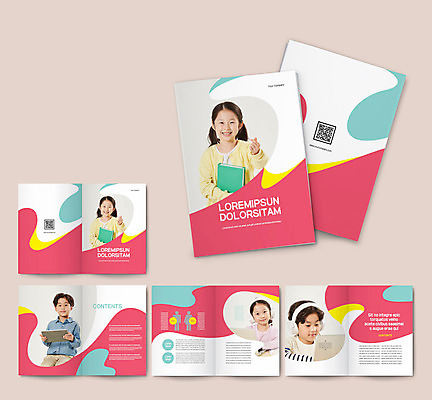 템플릿 여자 교육 남자 ZIP 리플렛 분홍색 수업 사람 소녀 소년 팜플렛 여러명 상반신 두명 한국인 QR코드 온라인강의 어린이만 인디자인 INDD 코로나바이러스 비대면서비스 언택트 이미지템플릿 어린이 컬러 다수 동양인 바이러스 강의 서비스 파일형식