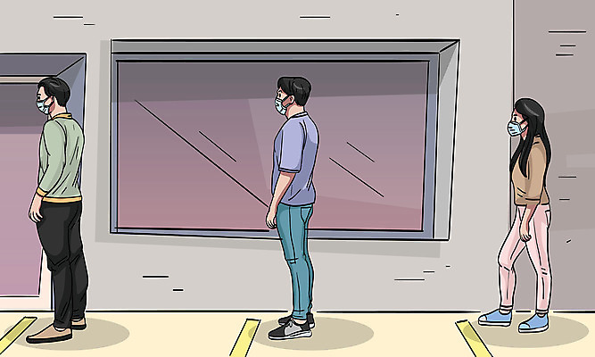 전신 여자 남자 줄 벽 일러스트 거리 마스크 서기 세명 코로나바이러스 사회적거리두기 생활방역 생활수칙 델타변이바이러스 국내일러스트 AI파일 캠페인 모션 건강 사람 바이러스 방역 파일형식 벡터