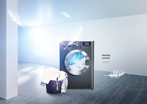 PSD 편집이미지 사람없음 빛 검은색 빨래 깃털 세탁기 드럼세탁기 빨래바구니 이미지편집 컬러 가사 바구니 가전제품 파일형식