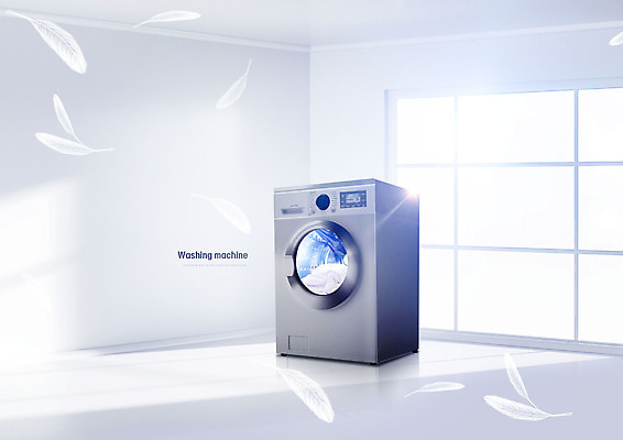 PSD 편집이미지 사람없음 빛 회색 흰색 창가 깃털 세탁기 드럼세탁기 이미지편집 컬러 창문 가전제품 파일형식