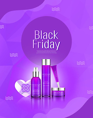 PSD 편집이미지 타이포그라피 사람없음 선물상자 쇼핑 세일 보라색 화장품 하트상자 블랙프라이데이 이미지편집 문자 컬러 데이이벤트 선물 상자 뷰티 파일형식