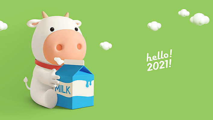 PSD 구름 편집 편집이미지 캐릭터 한마리 새해 3D캐릭터 사람없음 초록색 3D 귀여움 우유 마시기 소띠 소 디지털합성 소캐릭터 2021년 신축년 흰소 편집3D 자연요소 1 컬러 동물캐릭터 컨셉 포유류 모션 유제품 십이지신 연도 파일형식