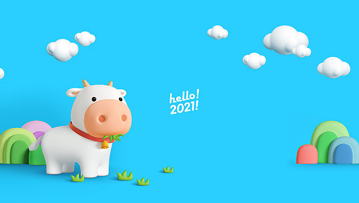 PSD 편집 편집이미지 캐릭터 한마리 새해 산 3D캐릭터 사람없음 파란색 3D 귀여움 소띠 풀 소 먹기 디지털합성 소캐릭터 2021년 신축년 흰소 편집3D 식물 1 컬러 동물캐릭터 컨셉 포유류 모션 십이지신 연도 파일형식