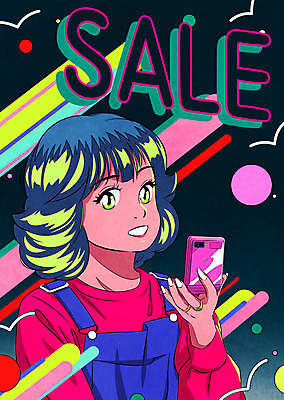 PSD 여자 패션 일러스트 한명 상반신 성인 타이포그라피 스마트폰 컬러풀 손들기 복고 성인여자한명만 폴더폰 80년대 키치 국내일러스트 문자 1 컬러 컨셉 모션 사람 핸드폰 스마트기기 여자한명만 성인여자만 파일형식