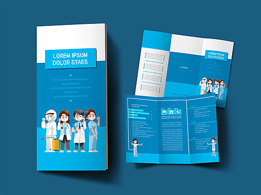 전신 템플릿 여자 남자 ZIP 리플렛 마스크 사람 팜플렛 여러명 파란색 파이팅 주먹 간호사 의료진 의사 바이러스 손뻗기 인디자인 INDD 사회적거리두기 방호복 이미지템플릿 직업 옷 캠페인 컬러 다수 의학 모션 파일형식