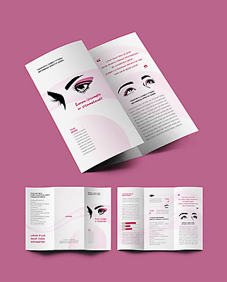 템플릿 ZIP 리플렛 분홍색 팜플렛 사람없음 신체부위 뷰티 쌍꺼풀 인디자인 INDD 이미지템플릿 컬러 사람 눈_신체부위 파일형식