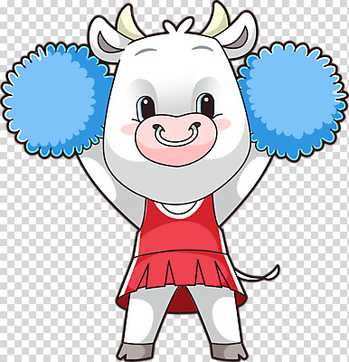 편집 편집이미지 캐릭터 동물캐릭터 응원 들기 누끼 사람없음 컬러풀 소 신년캐릭터 치어리더 소캐릭터 응원수술 PNG 편집소스 2021년 신축년 동물 컬러 포유류 모션 새해 응원용품 연도 파일형식