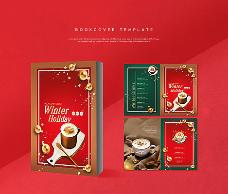 PSD 템플릿 표지디자인 북디자인 출판디자인 표지 ZIP 내지 커피 음료 리플렛 크리스마스장식 겨울 북커버 도마 팜플렛 사람없음 빨간색 초록색 숟가락 종 찻잔 카푸치노 따뜻한음료 시나몬 이미지템플릿 계절 컬러 크리스마스 주방용품 잔 수저 파일형식