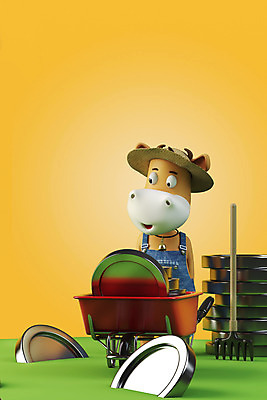 PSD 편집 편집이미지 돈 새해 사람없음 노란색 3D 동전 소띠 소 농부 디지털합성 금화 소캐릭터 외발수레 편집소스 2021년 신축년 편집3D 직업 컬러 동물캐릭터 포유류 수레 십이지신 재산 황금 연도 파일형식