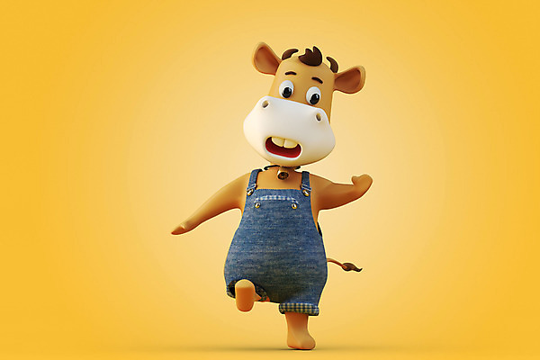 PSD 편집 편집이미지 새해 사람없음 노란색 3D 소띠 소 디지털합성 소캐릭터 넘어짐 편집소스 2021년 신축년 편집3D 컬러 동물캐릭터 포유류 모션 십이지신 연도 파일형식